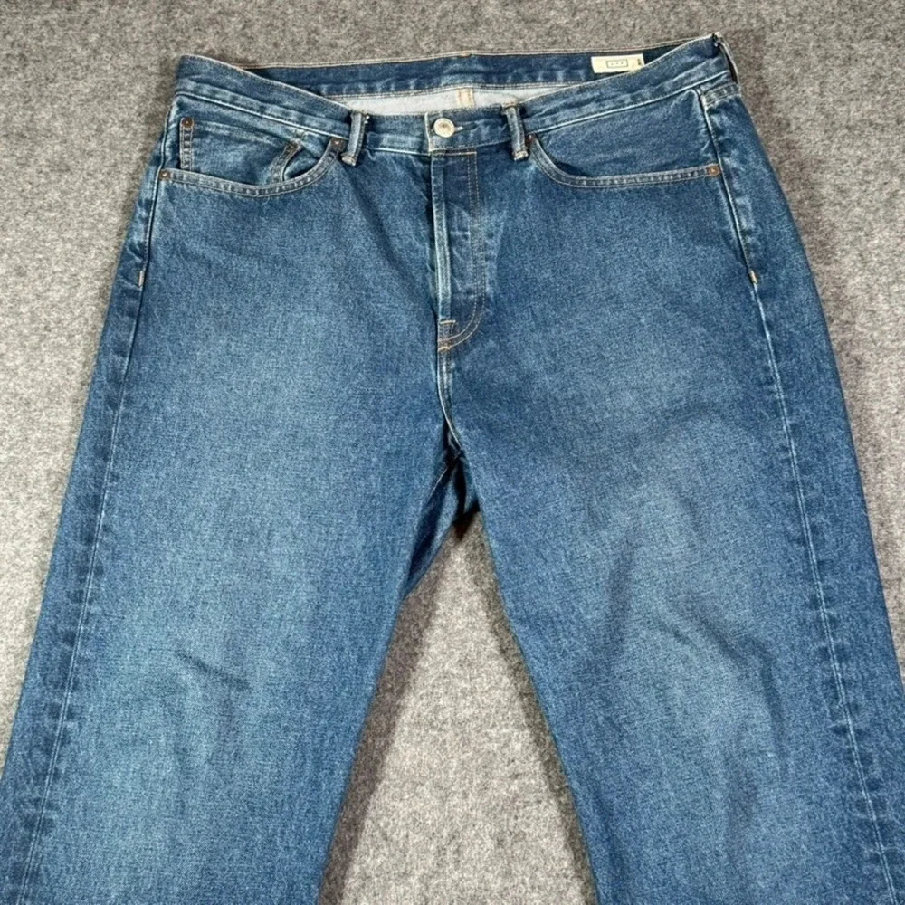AYR The Slacker Mens Relaxed Straight Leg Jeans Medium Wash Blue 35x32 Made LA